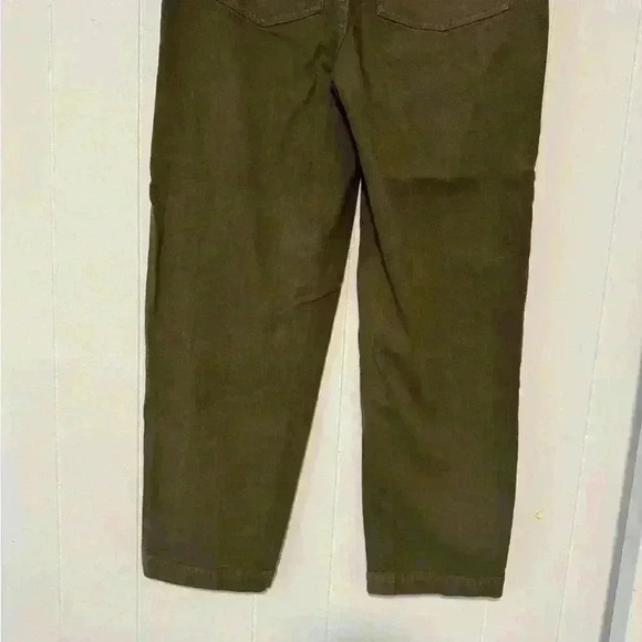 Madewell green camp pants utility cropped elastic waist patch pocket casual. - Picture 4 of 8